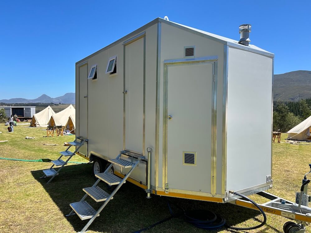 Night-glamping under the stars with soft interior lighting