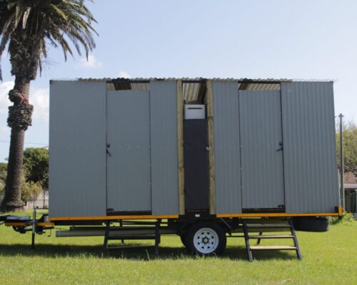 Luxurious mobile ablution units with warm showers and hangers
