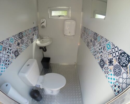 Night-glamping under the stars with soft interior lighting