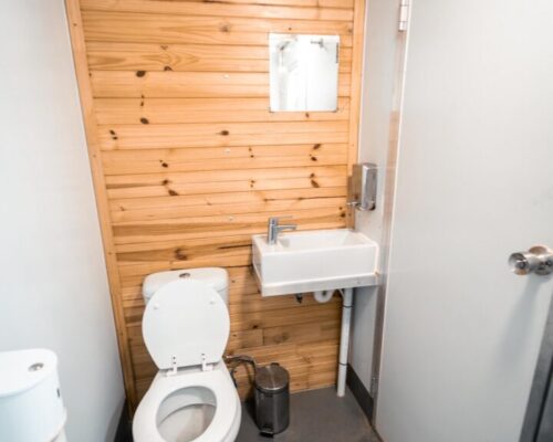 Night-glamping under the stars with soft interior lighting