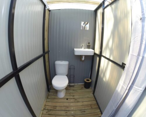 Luxurious mobile ablution units with warm showers and hangers